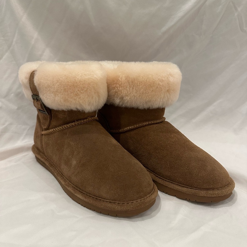 BearPaw Tan Shearling-Lined Winter Boots